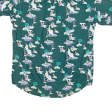 CLUB ROOM Mens Shirt Green Crazy Pattern S