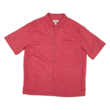 CARIBBEAN JOE Mens Plain Shirt Red L