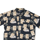 PURITAN Mens Shirt Black Crazy Pattern XL