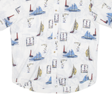 CAFE LUNA Mens Shirt White Crazy Pattern M