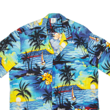 Mens Hawaiian Shirt Blue Floral L