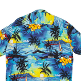 Mens Hawaiian Shirt Blue Floral L