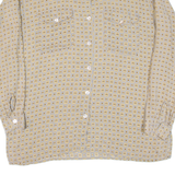 Mens Shirt Beige Crazy Pattern Long Sleeve L