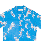 Bud King Of Beers Mens Hawaiian Shirt Blue Floral L