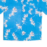 Bud King Of Beers Mens Hawaiian Shirt Blue Floral L