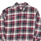 JACHS Mens Flannel Shirt Red Check Long Sleeve L