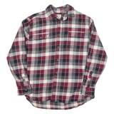 JACHS Mens Flannel Shirt Red Check Long Sleeve L