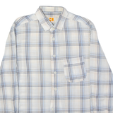 HUGO BOSS Orange Mens Shirt Blue Plaid Long Sleeve M