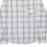 HUGO BOSS Orange Mens Shirt Blue Plaid Long Sleeve M