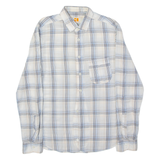 HUGO BOSS Orange Mens Shirt Blue Plaid Long Sleeve M