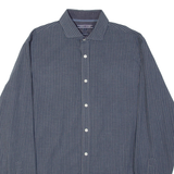 TOMMY HILFIGER New York Fit Mens Shirt Blue Gingham Long Sleeve M