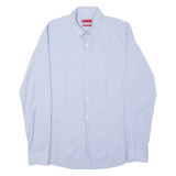 HUGO BOSS Slim Fit Ellsha Mens Shirt Blue Plaid Long Sleeve L