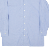 Mens Flannel Shirt Blue Long Sleeve L