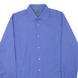 CALVIN KLEIN Slim Fit Mens Plain Shirt Blue Long Sleeve L