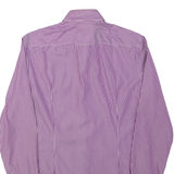HUGO BOSS Slim Fit Juri Mens Shirt Purple Striped Long Sleeve M