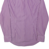 HUGO BOSS Slim Fit Juri Mens Shirt Purple Striped Long Sleeve M