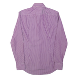 HUGO BOSS Slim Fit Juri Mens Shirt Purple Striped Long Sleeve M