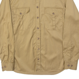 HAJK Mens Plain Shirt Brown Long Sleeve S