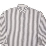 ESPIRIT Mens Shirt Grey Striped Long Sleeve 2XL