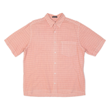 DKNY Mens Shirt Orange Plaid L