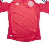 ADIDAS Dansk Boldspil Union Mens Football Shirt Jersey Red Collared S