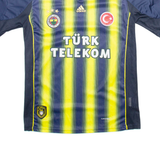 ADIDAS Fenerbahce SK Mens Football Shirt Jersey Blue V-Neck L