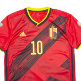 ADIDAS Belgium FA Mens Football Shirt Jersey Red V-Neck M