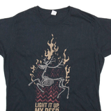 GILDAN Mens Band T-Shirt Black 2XL