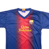 FCB Fc Barcelona Mens Football Shirt Jersey Blue V-Neck XS