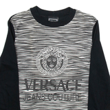 VERSACE JEANS Womens T-Shirt Black Long Sleeve S