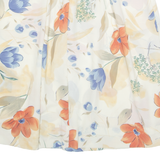 ALFRED DUNNER Womens A-Line Skirt Cream Knee Length Floral UK 16