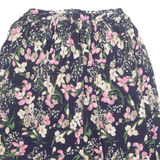 Womens A-Line Skirt Blue Knee Length Floral M