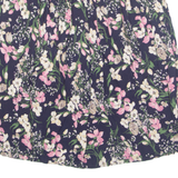 Womens A-Line Skirt Blue Knee Length Floral M