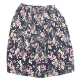 Womens A-Line Skirt Blue Knee Length Floral M