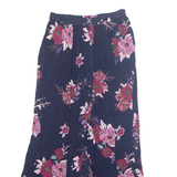 PATRONS OF PEACE Button Down Womens A-Line Skirt Blue Midi Floral S