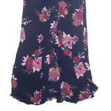 PATRONS OF PEACE Button Down Womens A-Line Skirt Blue Midi Floral S