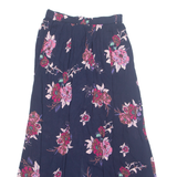 PATRONS OF PEACE Button Down Womens A-Line Skirt Blue Midi Floral S