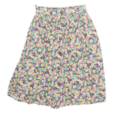 FRITZI Button Down Womens A-Line Skirt Green Knee Length Floral M