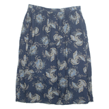 APPLESEEDS Pocketed Womens A-Line Skirt Blue Knee Length Floral XL