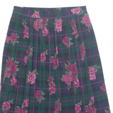TAN JAY Pleated Womens A-Line Skirt Blue Knee Length Floral L