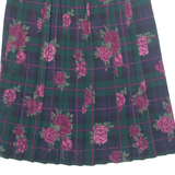 TAN JAY Pleated Womens A-Line Skirt Blue Knee Length Floral L