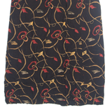 BLAIR Womens A-Line Skirt Black Midi 90s Crazy Pattern L