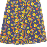 Womens A-Line Skirt Blue Midi 90s Crazy Pattern S