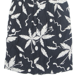 CALIFORNIA CRUSH Palm Tree Print Womens A-Line Skirt Black Midi Floral S