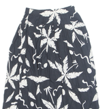 CALIFORNIA CRUSH Palm Tree Print Womens A-Line Skirt Black Midi Floral S