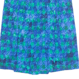 FRANKEN WALDER Womens A-Line Skirt Blue Midi 90s Crazy Pattern L