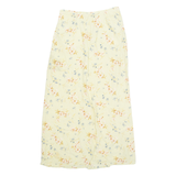 LIZ CLAIREBORNE Pocketed Back Slit Womens Straight Skirt Yellow Midi UK 10