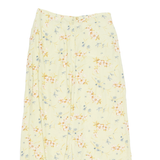 LIZ CLAIREBORNE Pocketed Back Slit Womens Straight Skirt Yellow Midi UK 10