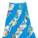 Womens Swing Skirt Blue Long Floral S