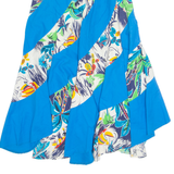Womens Swing Skirt Blue Long Floral S